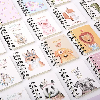 

10.5*8.1cm Small Mini Pocket Notebook Paper Kawaii Cartoon Animal Pink Notepad for School Office Supplies Stationery Gift