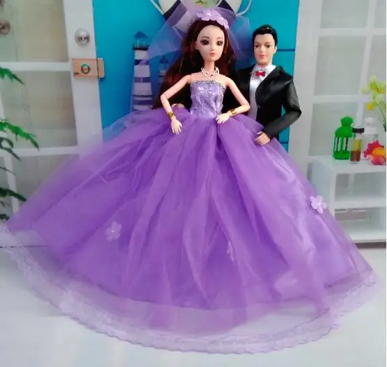 

On Sale Bride And Gloom Couples Dolls For Girl Boys Toys Fashion Joints Body Doll Children Toys Wedding Gift