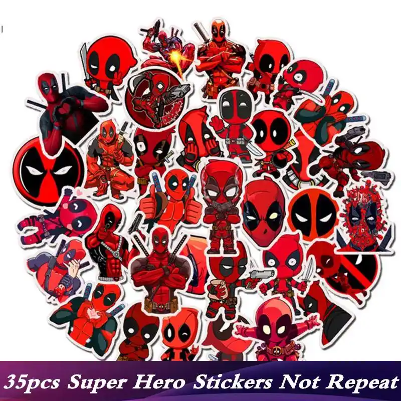 35PC Cute Cartoon Fridge Stickers For Laptop Motorcycle Skateboard Luggage Decal