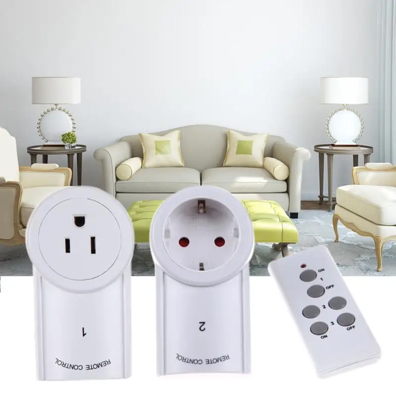 

EU US Plug 3 Pack Wireless Remote Control Power Outlet Light Switch Plug Outlet Socket Power Plug Home Remote Switcher Outlet