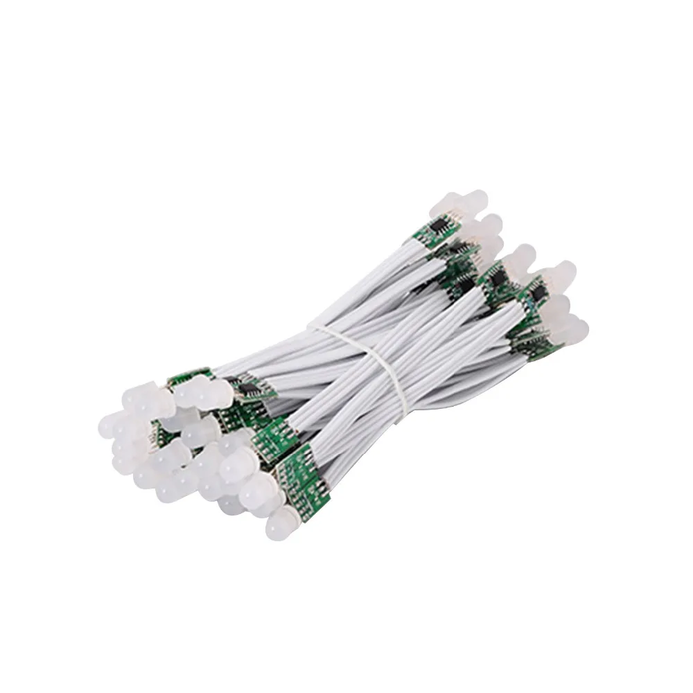 100pcs 9mm WS2811 LED Module Black/Green/White/RGB wire 2811 IC RGB Digital Led pixel module Addressable full color IP30 DC5v
