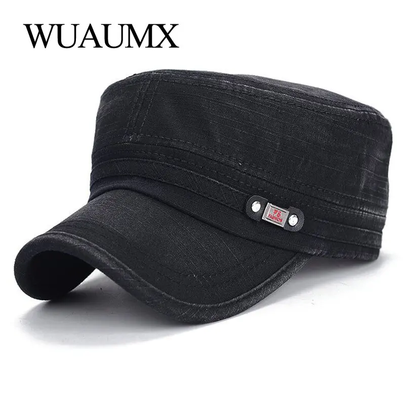 

Wuaumx Spring Summer Caps Men Cotton Baseball Caps For Women Sun Shading Flat Top Hat Washed Cap Solid Gorras Planas Wholesale