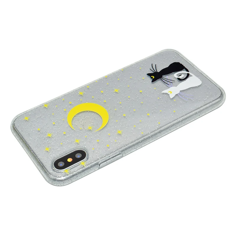 Cute cartoon glitter silicone case iphone x (32)