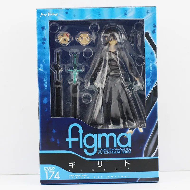 Каблук 15 см, обувь для вечеринки в Стиле косплей Sword Art Online фигурка SAO Kirito Figma 174 Модель Куклы с меч оружие