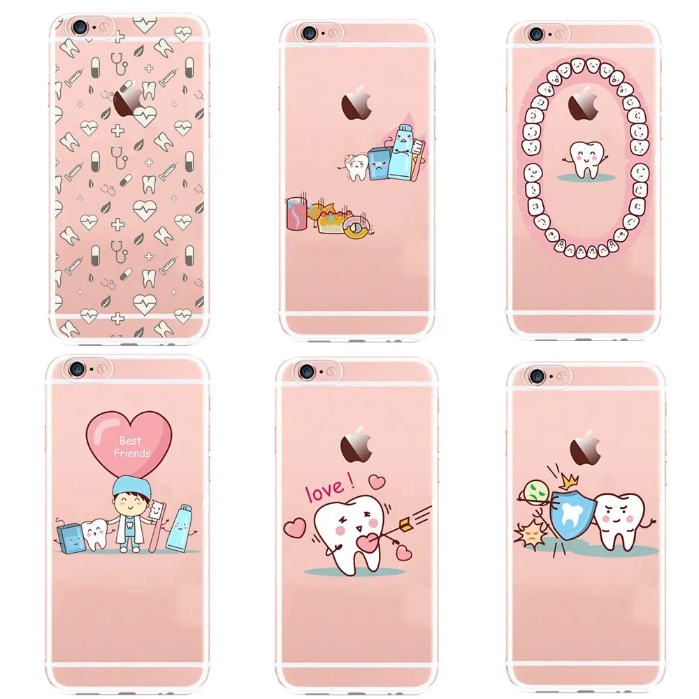 Unique Design Kawaii Tooth Love Phone Cases for iPhone X 7