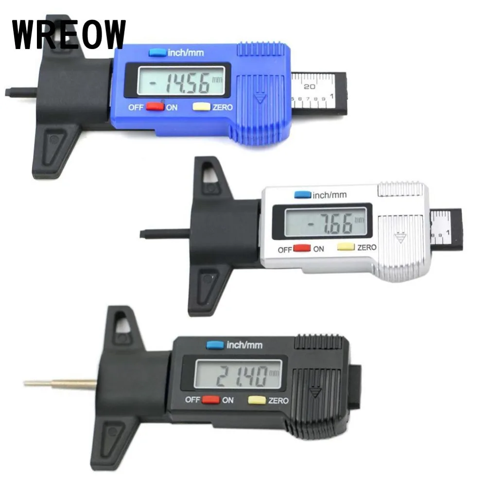 1Pc LCD Digital Car Tire Tester Brake Shoe Pad Wear Digital Tyre Depth
