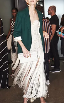 

Strapless Bandage Sexy Dress Celebrity Elegant Night CLub Fahsion Tassel Homecoming Party Long Dresses Bodycon Women