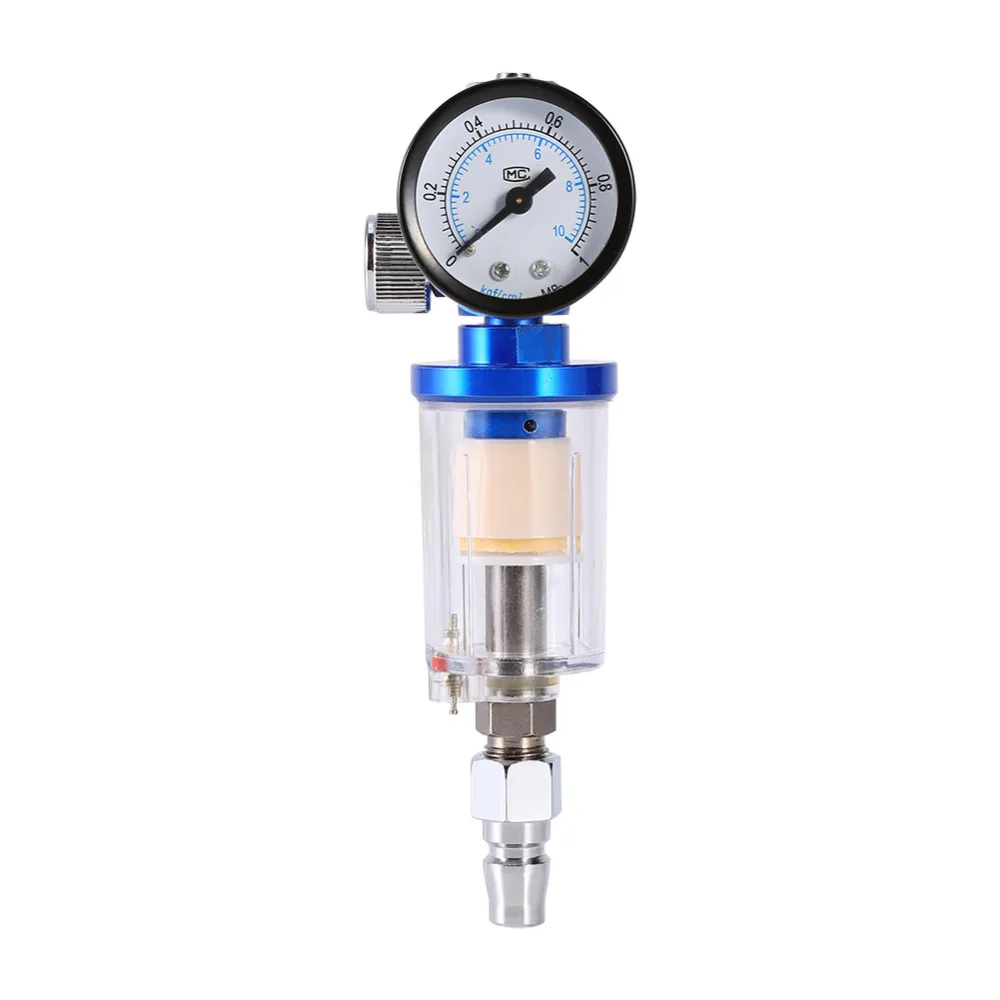 Spray Pneumatic Gun Air Regulator Gauge+ In line oil Water Trap Filter