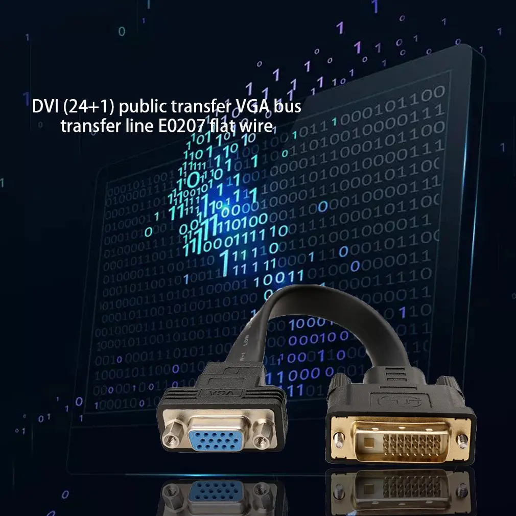 DVI D VGA кабель активный DVI-D Dual Link 24+ 1 мужчина к VGA Женский Видео С ПЛОСКИМ КАБЕЛЕМ адаптер конвертер 1080 P для ТВ-проектор