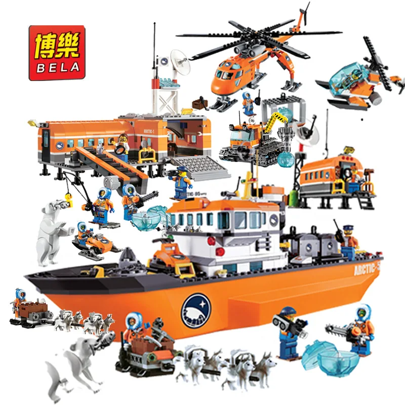 

Bela Compatible legoe lepines City Arctic Snow Base Camp Building Blocks Model Educational Toys gifts for Children Figure Bricks