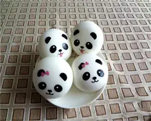 7cm Panda Squishy Charms Kawaii Buns Bread Key Bag Cell Phone Key Bag Strap Pendant Squishes