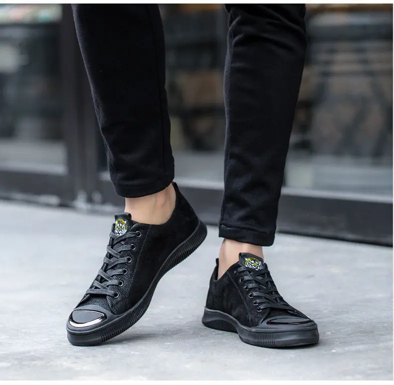 Brand Fashion Shoes Men Tiger 2018 Trending Casual Leather Rubber Sneakers High Top Black Lace Up Hot Sale Mens Shoe (10)