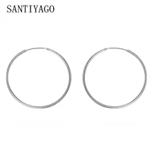 SANTIYAGO модные серьги-кольца ювелирные изделия для женщин Романтический подарок простые Серебрянные круглые серьги