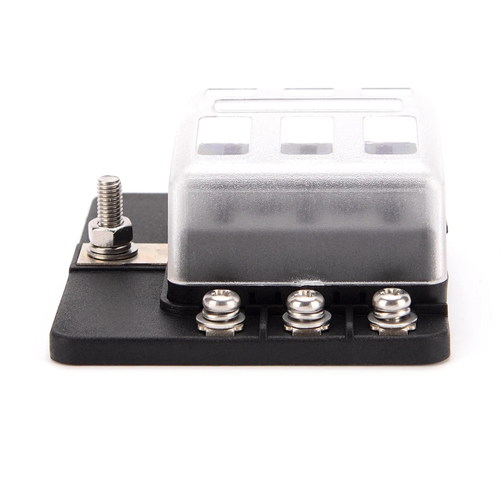 6 Way Blade Fuse Box Holder Standard Blade Fuse Blocks LED Indicator 10Pcs Fuses 10Pcs Terminals for Car Boat Marine Caravan