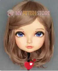 GL331) Женская милая девушка Смола половина головы кигуруми BJD глаза кроссдресс в стиле японского аниме маска Лолиты с глазами и парик - Цвет: Standard makeup