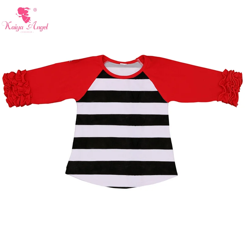 2017 Girls Icing Raglans Top T shirt Girl Ruffle Raglan Baby Boutique