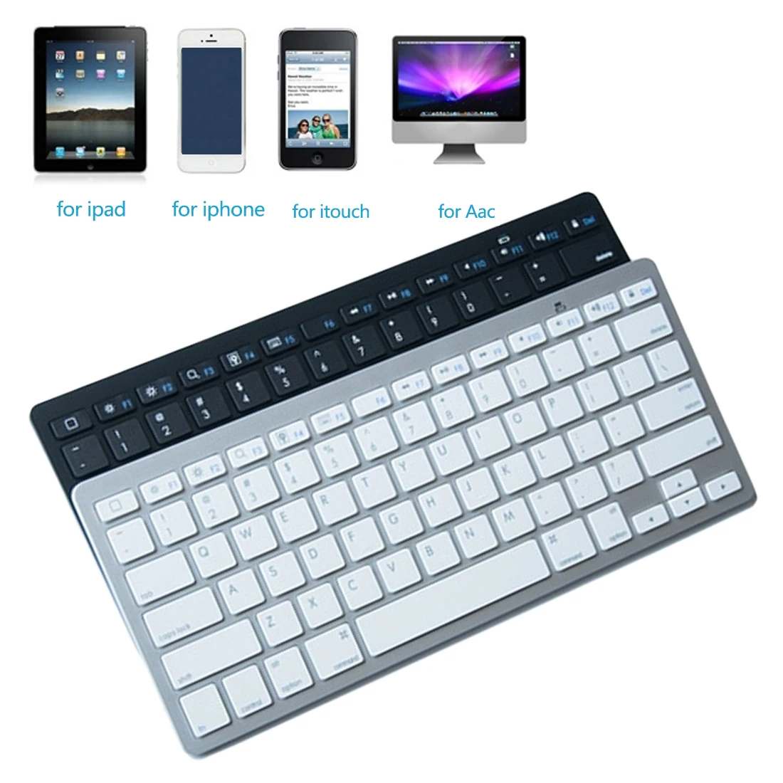 Wireless Keyboard PC Russian Mini Wireless Bluetooth Slim Keyboard For Mac Windows PC Tablet For Windows