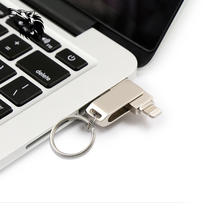 Новый Usb 2 0 волк OTG USB флэш накопитель для iPhone/планшета/ПК 8 ГБ 16 32 64 Гб 128 Флэшка