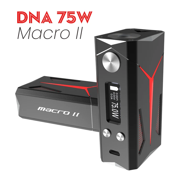 

Sbody Update Macro DNA75 TC Vape Box Mod Macro II DNA 75W Chip Vaporizer Fit 18650 Battery RDA RTA Tank E Cigarette