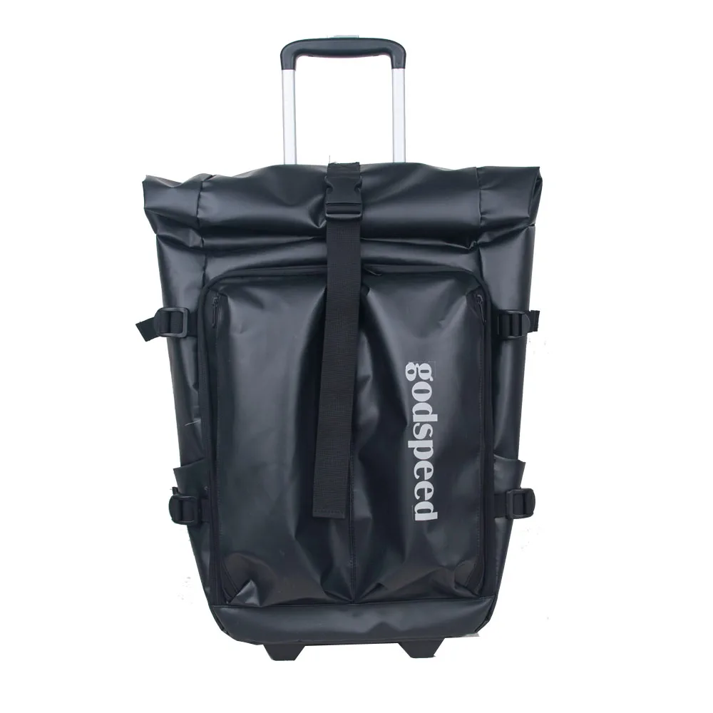 Godspeed high quality waterproof pvc backpack  with wheels travel trolley backpack