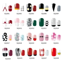 Новинка, 14 типсов, для дизайна ногтей, полное покрытие, самоклеющиеся наклейки, для полировки, фольга, наклейки, наклейки, маникюр, решетки, геометрические, зигзаг