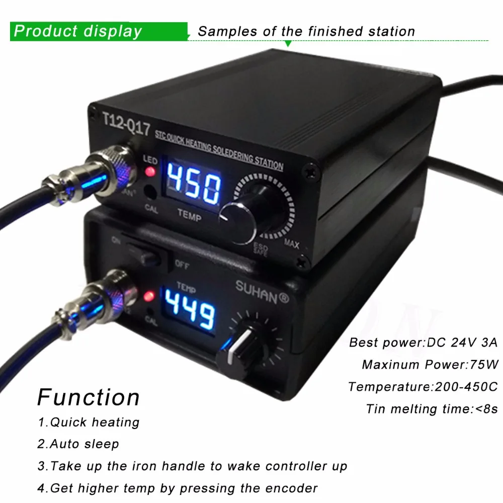 STC-T12 паяльник DIY наборы/блок Цифровой паяльник станция температура наборы контроллеров/QUICKO мини STC-LED-T12 DIY наборы