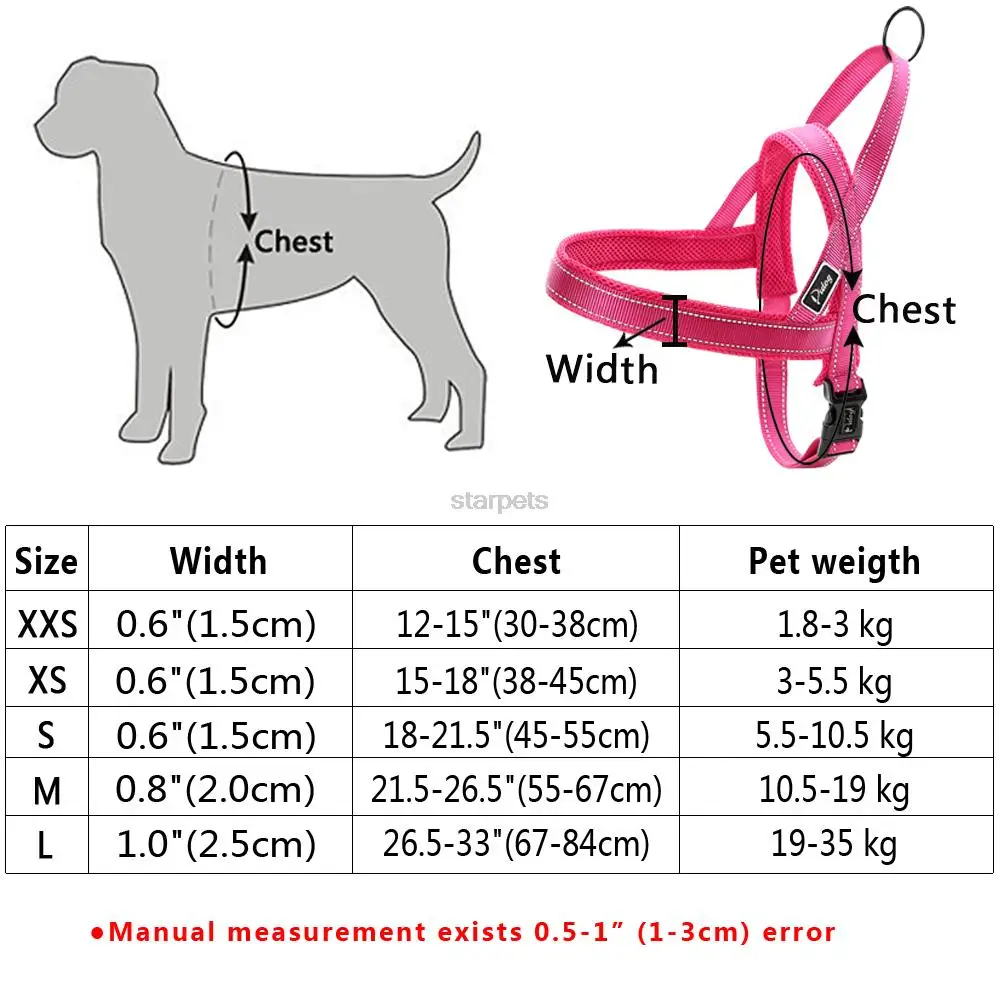 No Pull Nylon Quick Fit Dog Harness Vest Reflective Mesh Puppy Harnesses For Small Medium Large Dogs Adjustable XXS XS S M L - Image 6