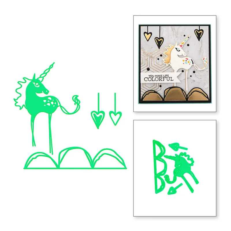 

Eastshape 4 Pcs Animal Metal Cutting Dies Scrapbooking for Card Making DIY Embossing Photo Album Horse Metal Dies New 2019
