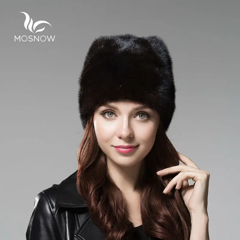 

Genuine Whole Mink Fur Winter Hats For Women With Fur Pompons Elegant Solid Warm Beanies And Caps Female Bonnet Femme