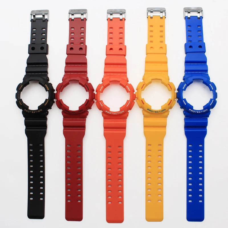 

natural color waterproof silicone bracelet rubber strap and watchcase for CasioGA-100/GA-300/GA-110/GA-120/G-8900