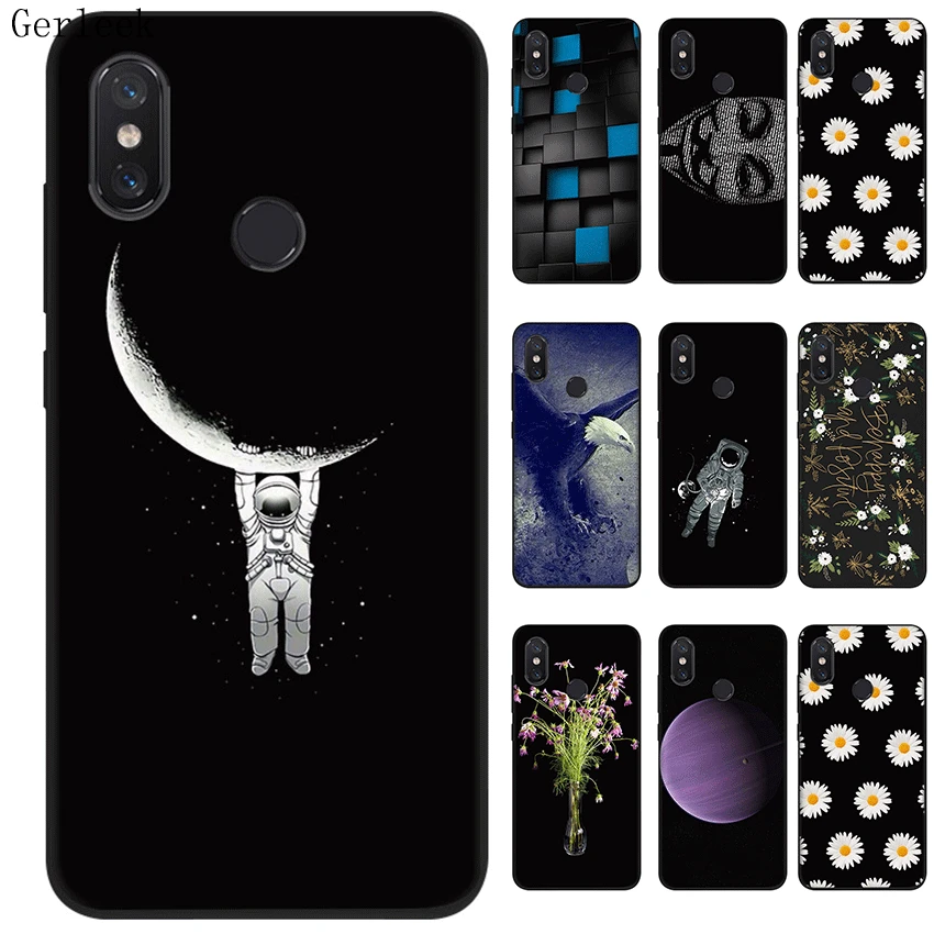 Black Silicone TPU Case for Xiaomi Redmi Note 4 4X 5 6 5A Pro Prime Matte Relief Cover | Мобильные телефоны и аксессуары
