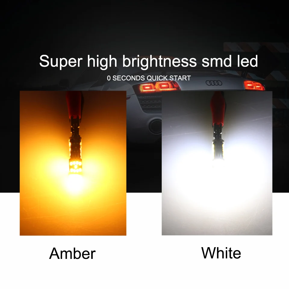 ANMINGPU 2x супер яркие 10 Вт сигнальные лампы W16W светодиодные 4014SMD T15 Canbus для