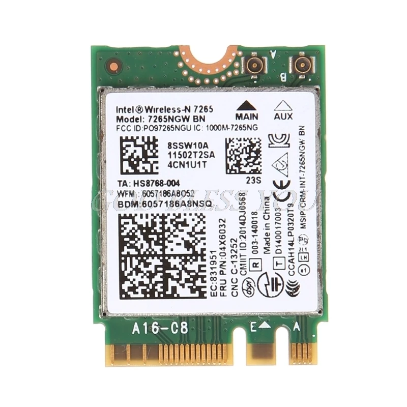 

For Intel Wireless-N 7265 7265NGW BN Dual Band 2x2 Wi-Fi Bluetooth 4.0 WiFi Card