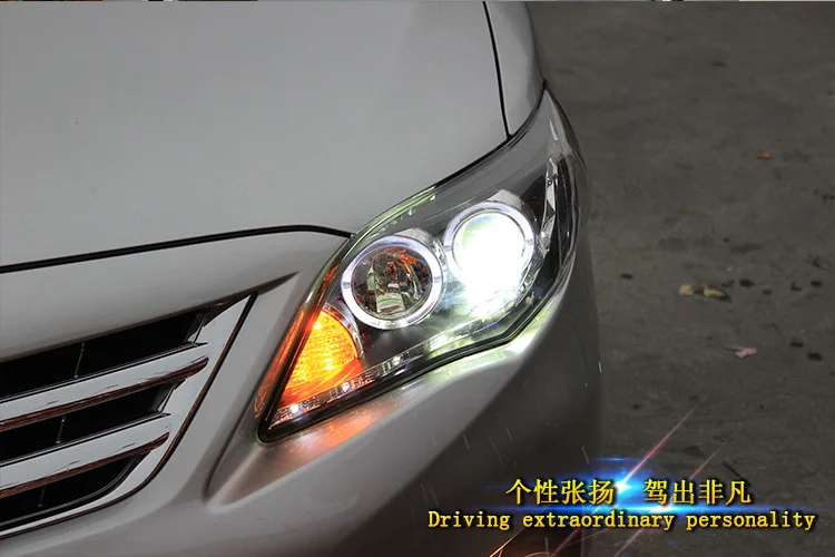 OUMIAO для toyota corolla фары Corolla фары 2008-2010 светодиодный направляющий DRL ангельские глазки H7 Биксеноновые линзы парковочные фары