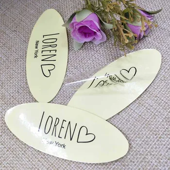 

Wholesale 3000pcs Free Shipping Custom Logo 3.5*9cm clear Sticker Label one Sides Black Printting Clear Label Custom Logo