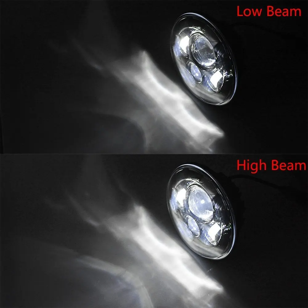 Set of Black Round 7inch  LED Projector HeadlightIron Mounting Bracket Ring for Harley Davidso
