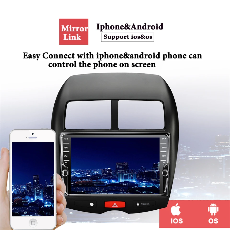 Excellent IPS android 9.1 car dvd player gps navigation for Mitsubishi ASX 2011-2019 car radio stereo dvd Tape Recorder System DSP 9