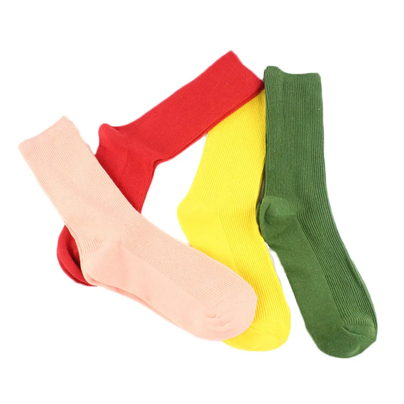Корейская мода Harajuku милые забавные красочные длинные носки женские теплые художественные красные зеленые желтые креативные Calcetines Mujer Sox