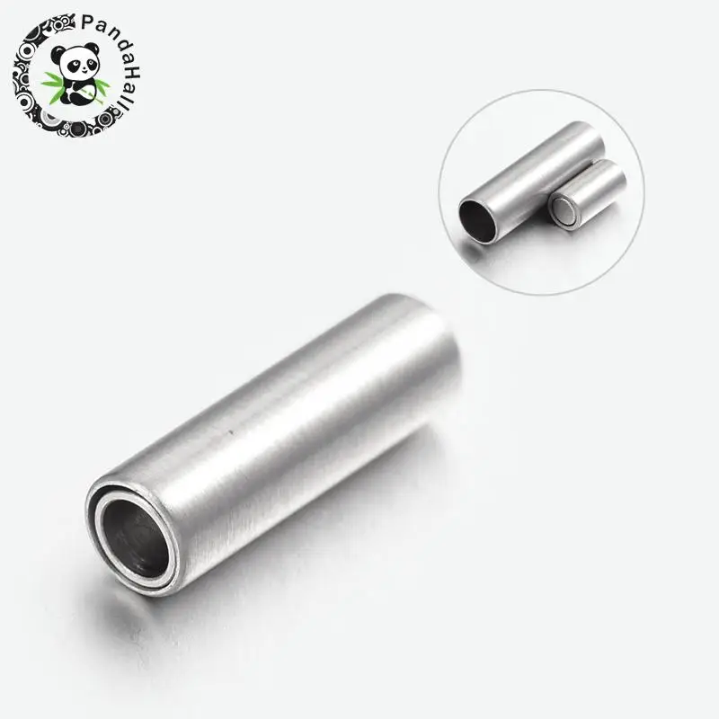 

15Set 304 Stainless Steel Magnetic Clasps Column Magnetic Clasps for Bracelet Necklace Jewelry Making Findings 16x5mm Hole: 3mm