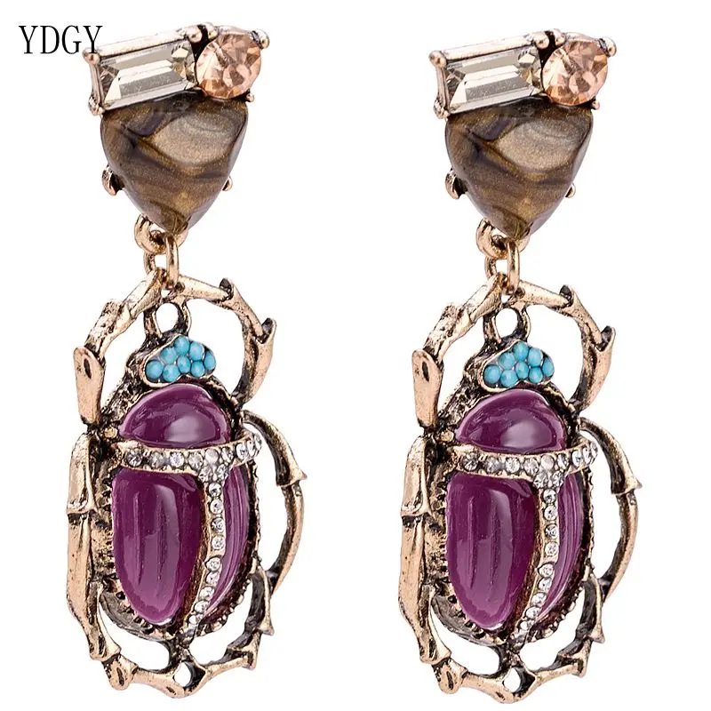 

YDGY exaggerates Bohemian wind in pearl earrings of multi-layered insect animals