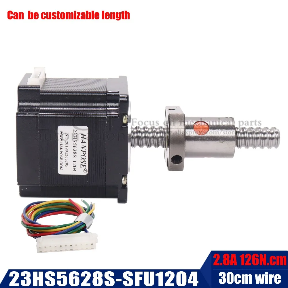 Nema 23 шаговый двигатель 2 фазы 56 мм 126N. См 23hs5628 с sfu1204 sfu1605 sfu1610 шариковый винт для CNC 3D