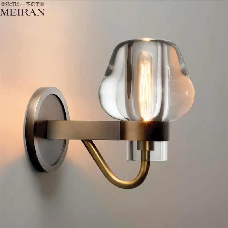 

Modern Crystal Wall Sconces Up Down Wall Lamp Vintage Loft Style Wall Lights Fixtures for Home Bedside Bedroom Stairs Lighting