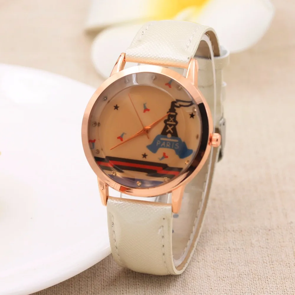 Для женщин Мода Аналоговые кварцевые наручные часы 2018 Цвет ремешок цифровой циферблат кожаный ремешок
