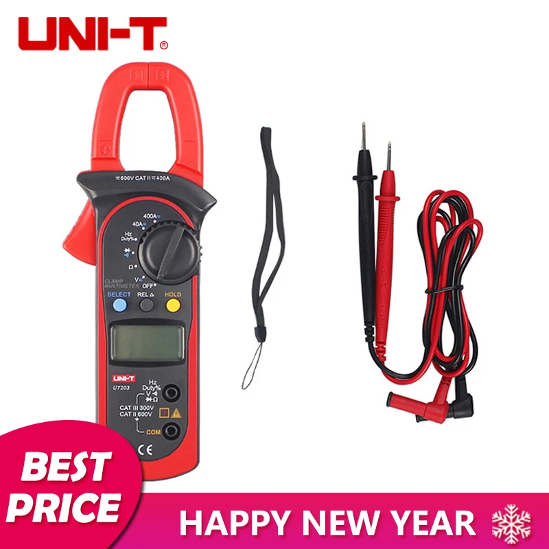 

UNI-T UT203 Auto Range And 3,999 Display Count 400-600A Digital Clamp Meters With Voltage Resistance Frequency Test