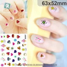 Rocooart SH201-224 adhésif feuille d'ongle autocollant Art Harajuku petit élément ongles enveloppes autocollant manucure décor décalcomanies diamants étoile(China)