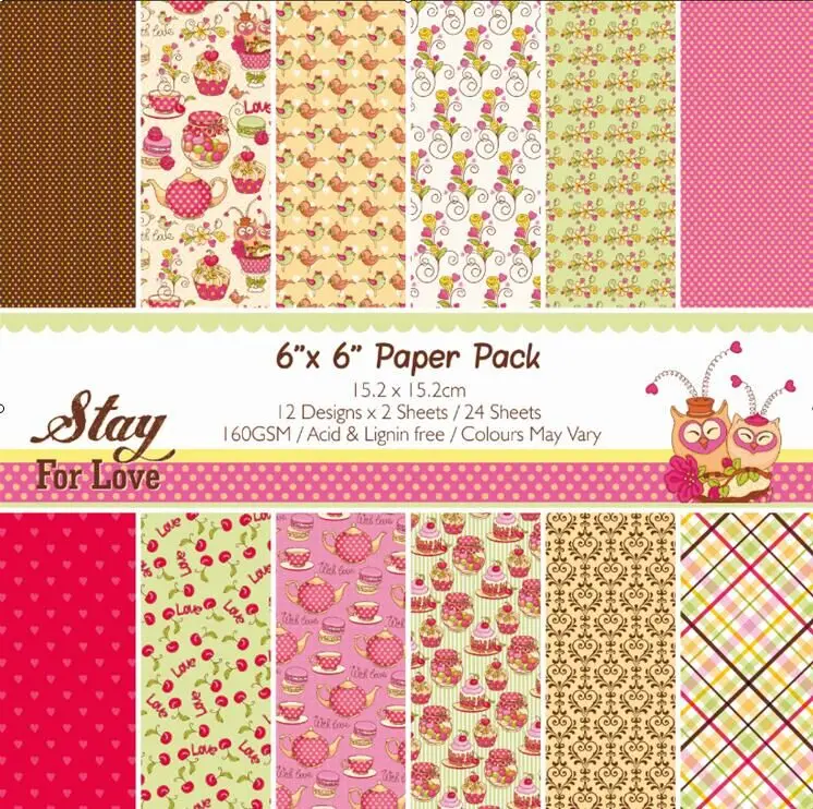 

stay for love style Scrapbooking paper pack of 24 sheets handmade craft paper craft Background pad