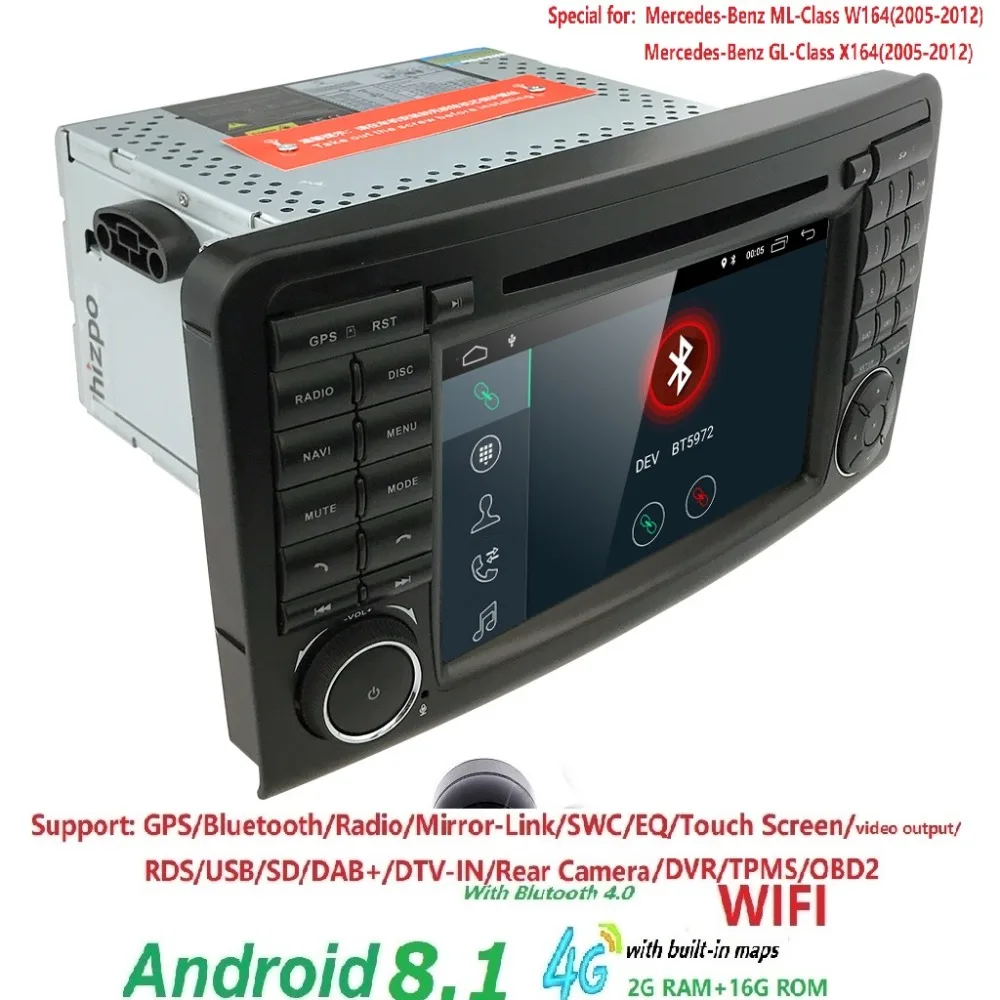 Perfect 7"2Din Android 8.1 CAR DVD player For Mercedes Benz ML GL CLASS W164 ML350 ML500 X164 GL320 AutoRadio GPS Stereo 2G+16G Wifi SWC 4 Perfect 7"2Din Android 8.1 CAR DVD player For Mercedes Benz ML GL CLASS W164 ML350 ML500 X164 GL320 AutoRadio GPS Stereo 2G+16G Wifi SWC 4