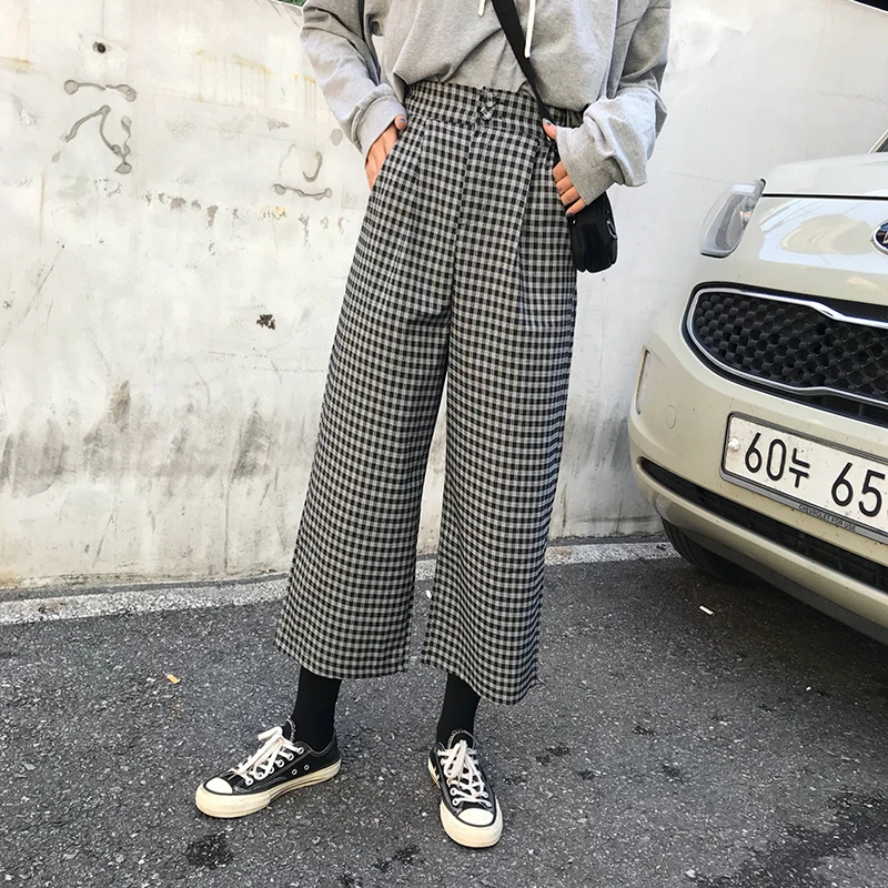 2 цвета Mihoshop Ulzzang Корейская женская модная одежда с высокой талией широкие прямые