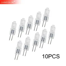 G4 галогенная лампа свет лампы AC12V 20 W Тип JC прозрачныйе галогеновые вставленные бусины с украшением в виде кристаллов лампа теплый белый 30*4 мм 10 шт WW