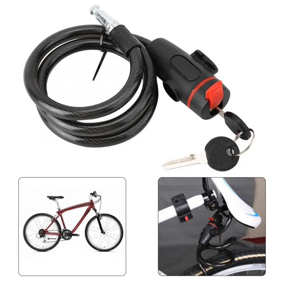 

Steel Cable Chain Lock Keyed Locker for Bike Bicycle Cycling Riding Motorcycle Anti-theft Security Cable Bike Lock Black